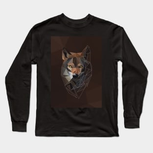Low Poly Majestic Wolf Long Sleeve T-Shirt